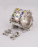 VOJ Women Multicolor Beads Oxidise Cuff Bracelet | Grocsy