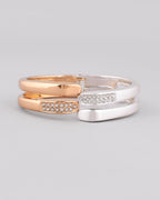 VOJ Women Stainless Steel Gold And Silver Polished Dimond Bracelet