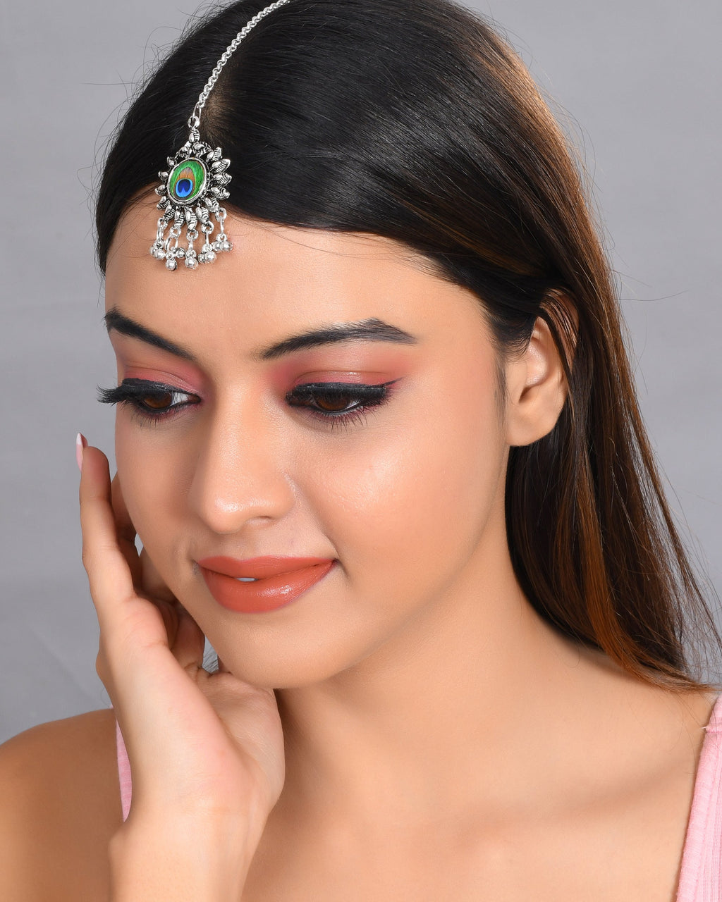 VOJ Women Silver Plated Maang Tikka | Grocsy