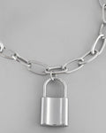 VOJ Mens Silver Plated Lock Bracelet