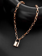 VOJ Mens Gold-Polished Lock Chain | Grocsy