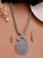 VOJ Women Oxidised Silver-Plated Peacock Jewellery Set | Grocsy
