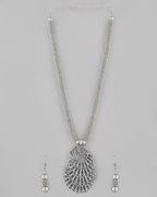 VOJ Women Oxidised Silver-Plated Peacock Jewellery Set | Grocsy