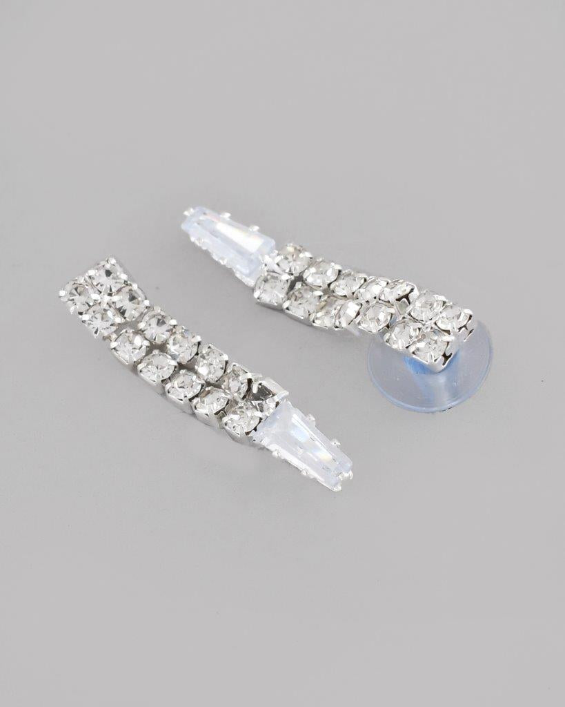 VOJ Silver Plated AD-Studded Necklace & Earrings Set | Grocsy