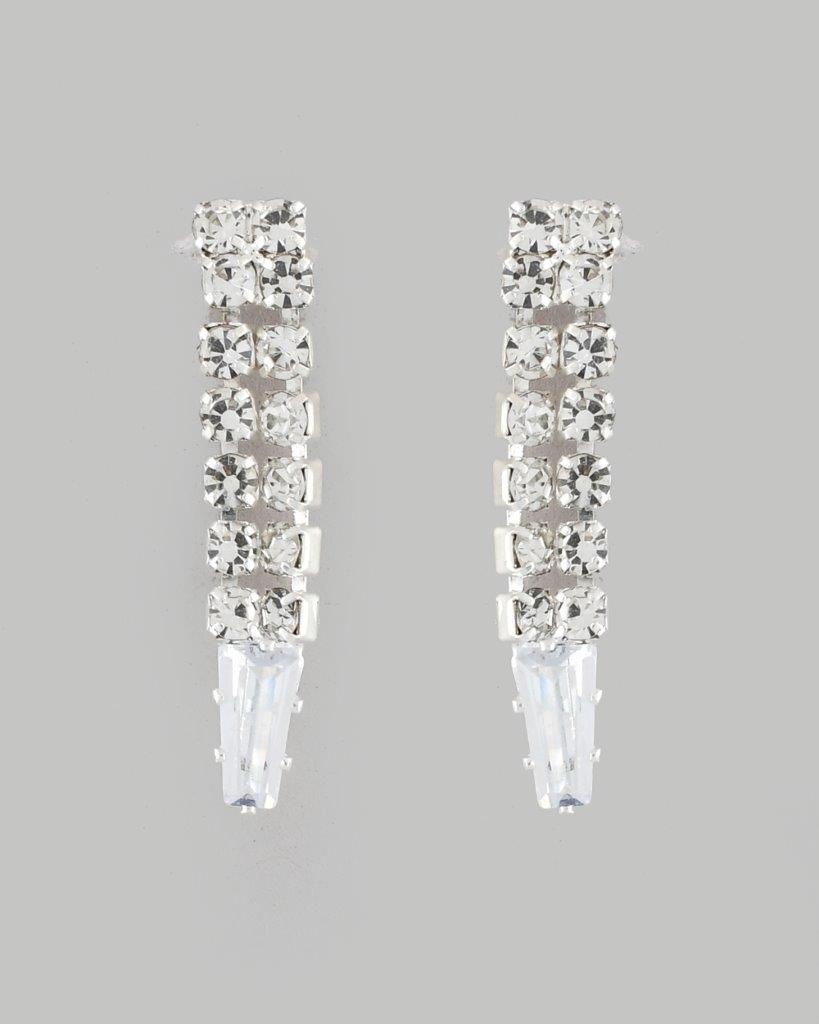 VOJ Silver Plated AD-Studded Necklace & Earrings Set | Grocsy