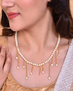 VOJ Gold-Polished Pearl Beads Necklace | Grocsy