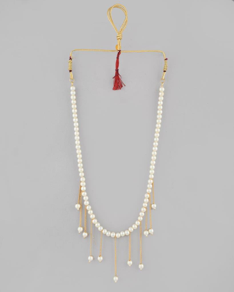 VOJ Gold-Polished Pearl Beads Necklace | Grocsy