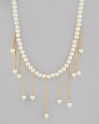 VOJ Gold-Polished Pearl Beads Necklace | Grocsy