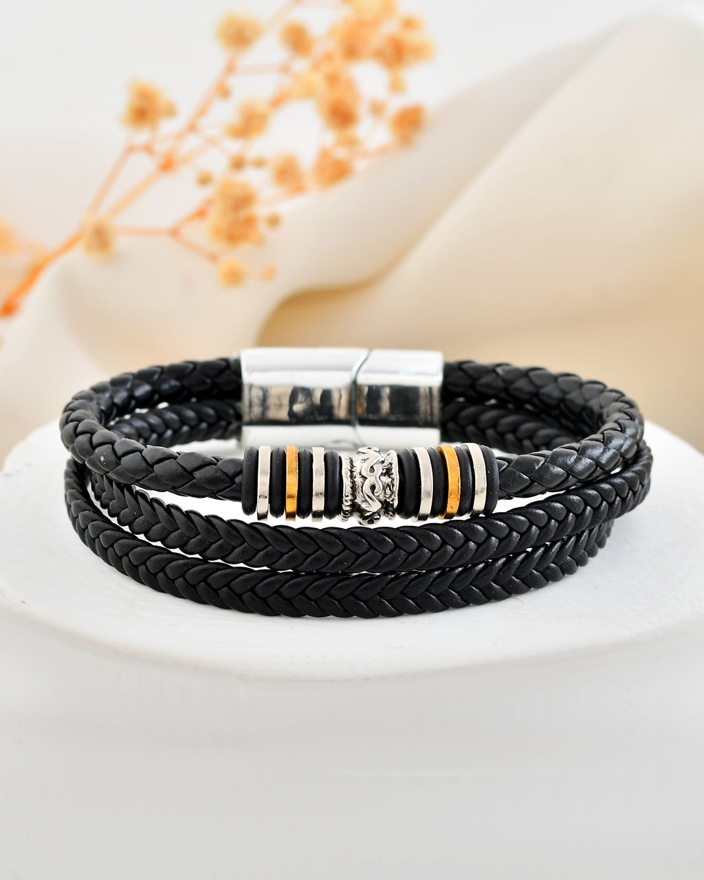 VOJ Men Leather Multistrand Bracelet | Grocsy