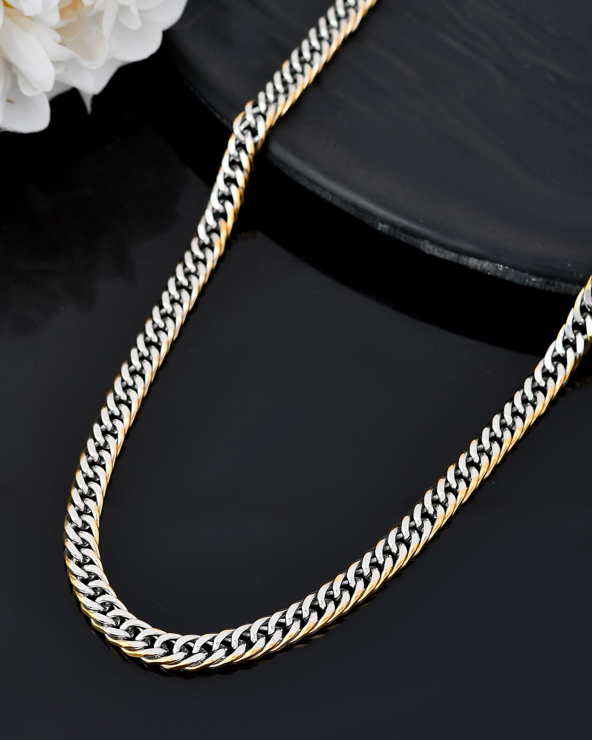 VOJ Men Dual-Plated Stainless Steel Linked Fashionable Chain | Grocsy