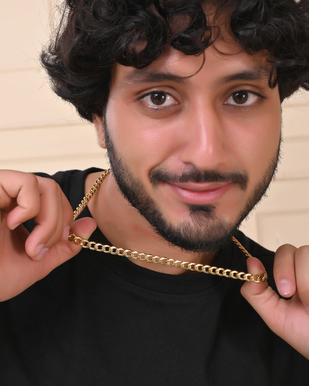 VOJ Gold Polished Stainless Steel Classic Linked Chain For Men | Grocsy
