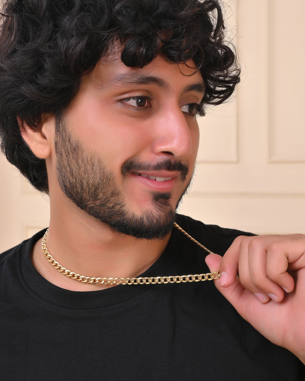 VOJ Gold Polished Stainless Steel Classic Linked Chain For Men | Grocsy