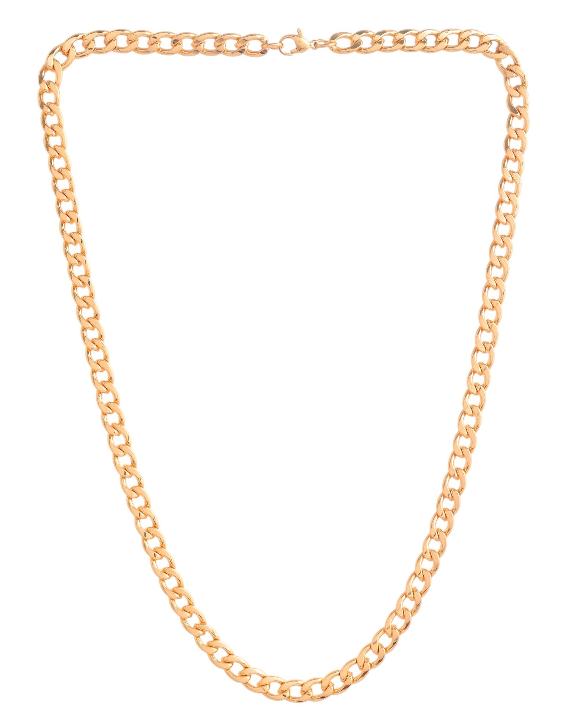 VOJ Gold Polished Stainless Steel Classic Linked Chain For Men | Grocsy
