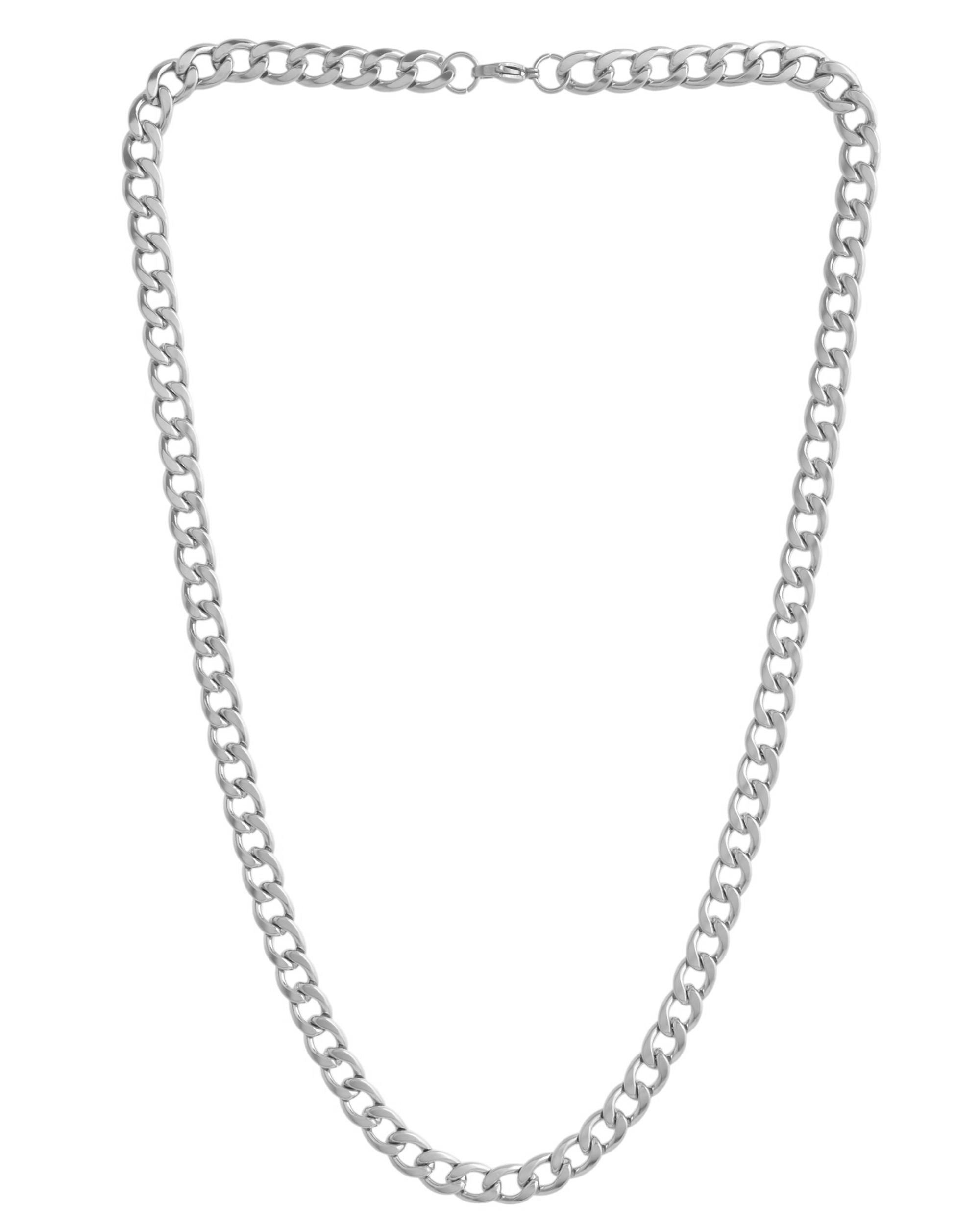 VOJ Silver Plated Stainless Steel Classic Linked Chain For Men | Grocsy