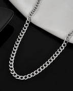 VOJ Silver Plated Stainless Steel Classic Linked Chain For Men | Grocsy