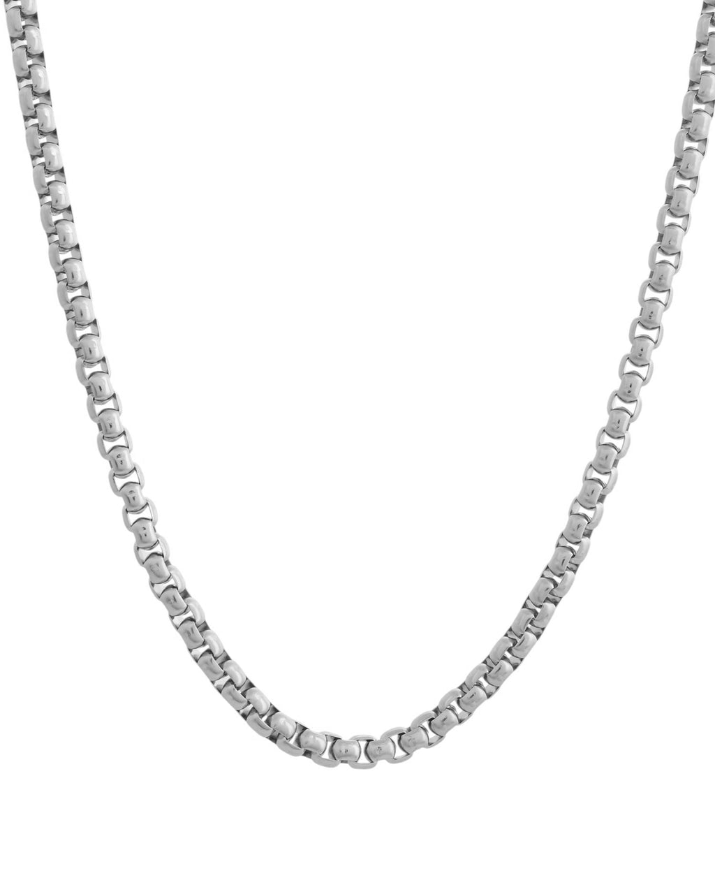 VOJ Men Stainless Steel Silver-Plated Minimal Chain | Grocsy