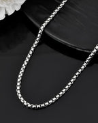 VOJ Men Stainless Steel Silver-Plated Minimal Chain | Grocsy