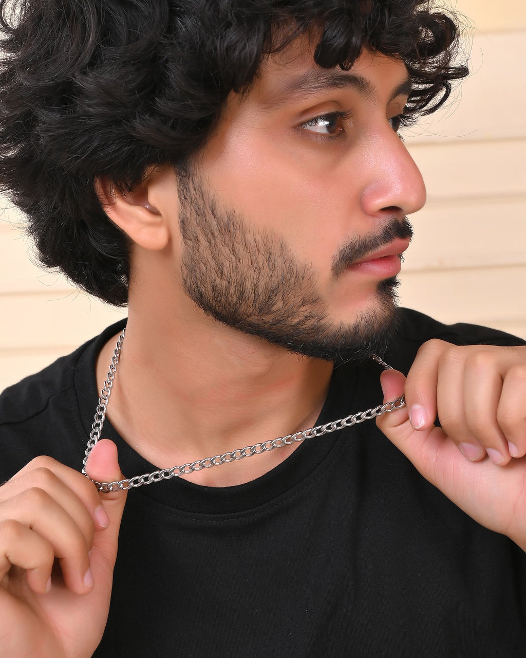 VOJ Silver Plated Stainless Steel Thick Linked Chain For Men | Grocsy