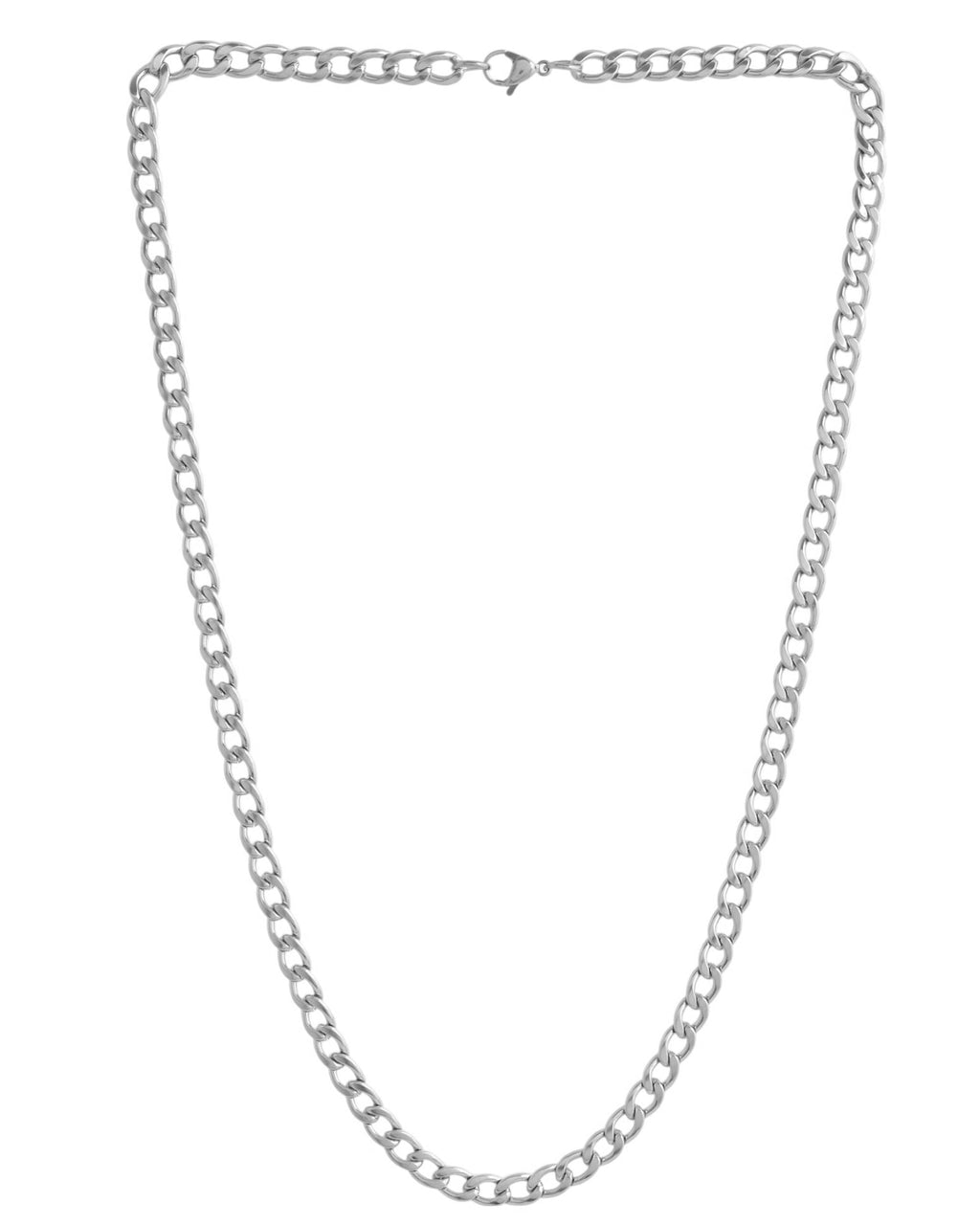 VOJ Silver Plated Stainless Steel Thick Linked Chain For Men | Grocsy