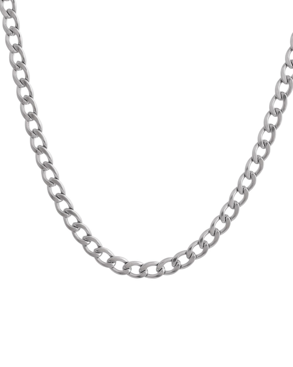VOJ Silver Plated Stainless Steel Thick Linked Chain For Men | Grocsy