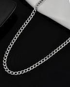 VOJ Silver Plated Stainless Steel Thick Linked Chain For Men | Grocsy