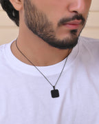 VOJ Men's Stainless Steel Chain With Square Shaped Pendant | Grocsy