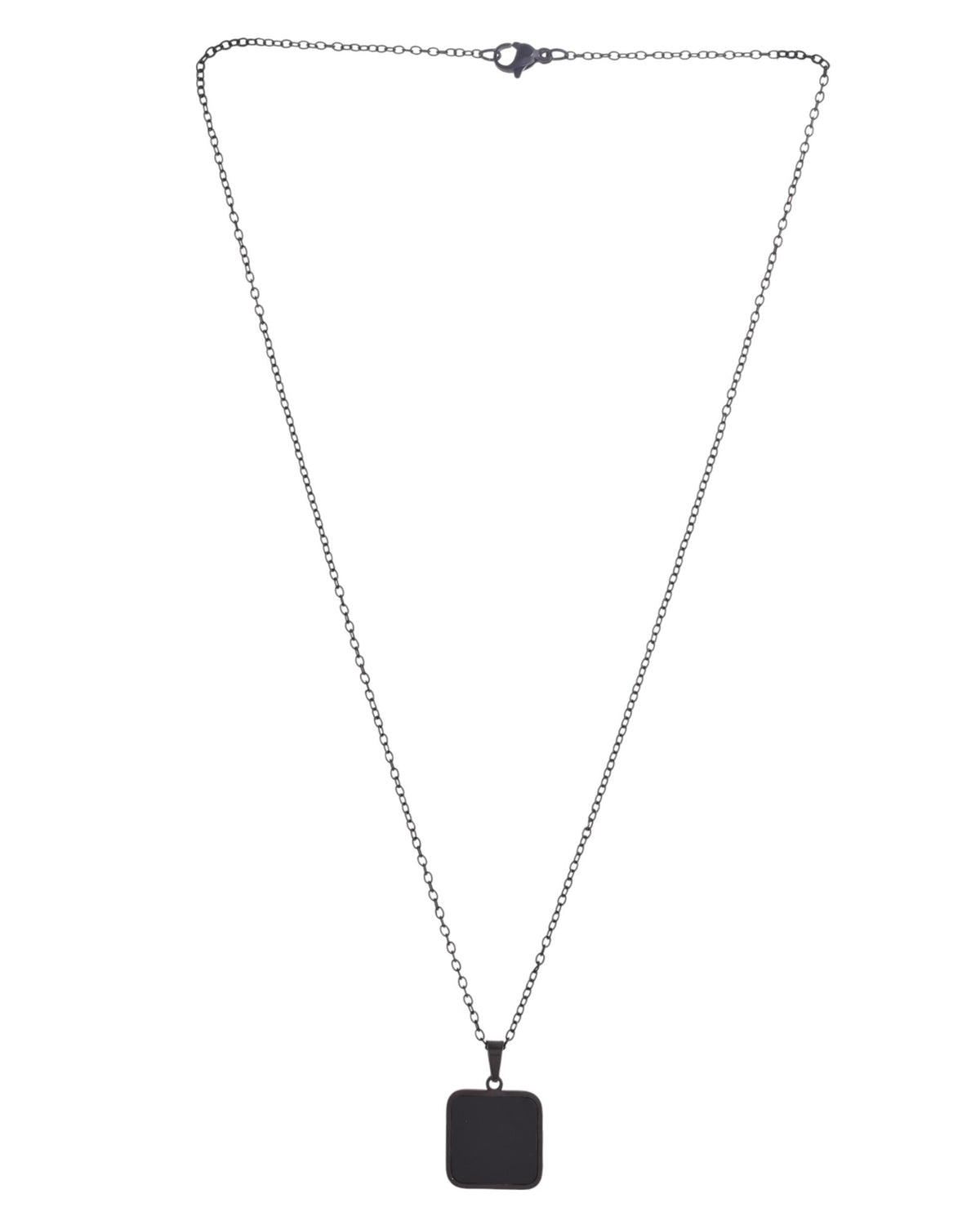 VOJ Men's Stainless Steel Chain With Square Shaped Pendant | Grocsy