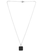VOJ Men's Stainless Steel Silver Plated Chain With Square Shaped Pendant | Grocsy