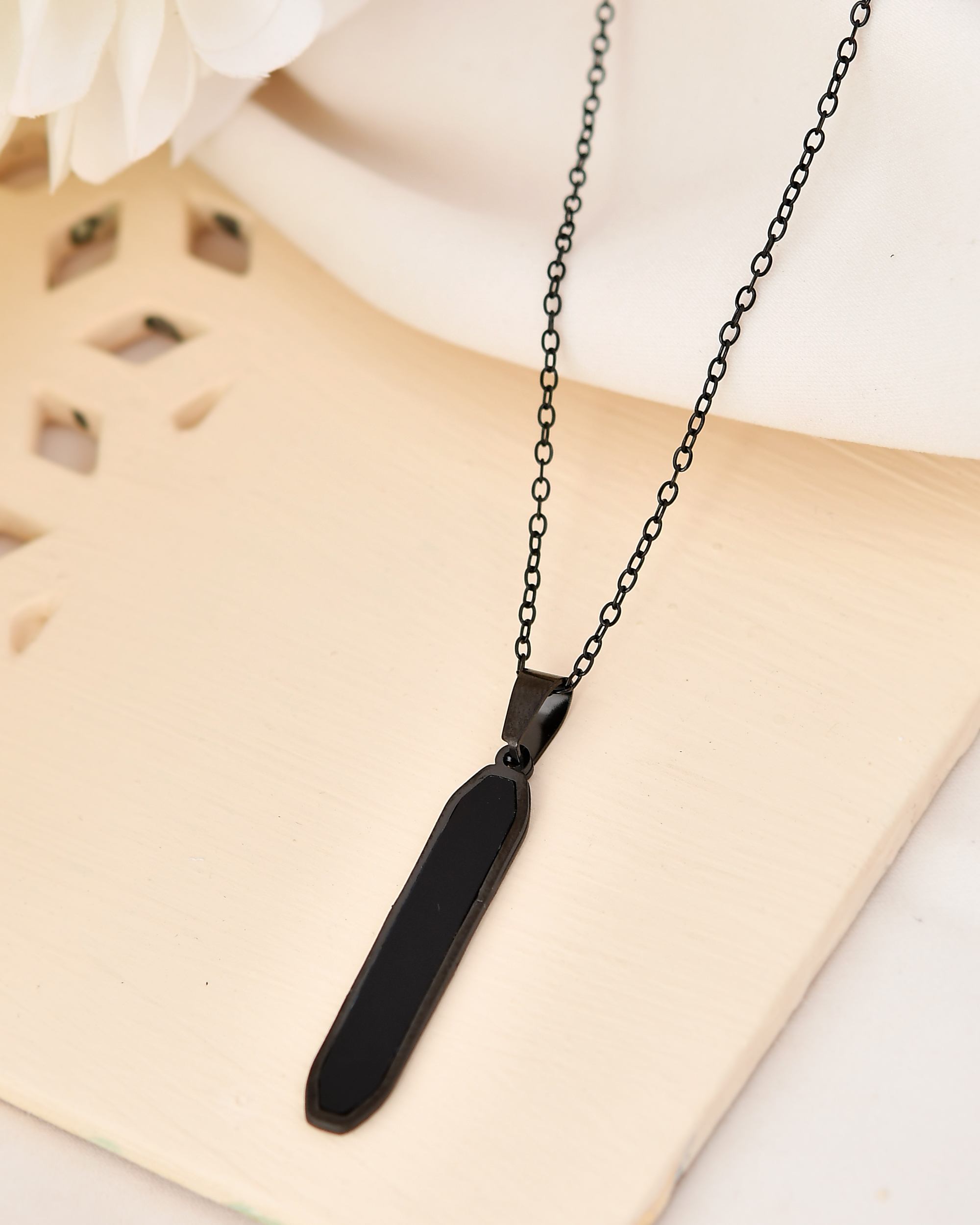 VOJ Men's Stainless Steel Chain With geometrical Shaped Pendant | Grocsy