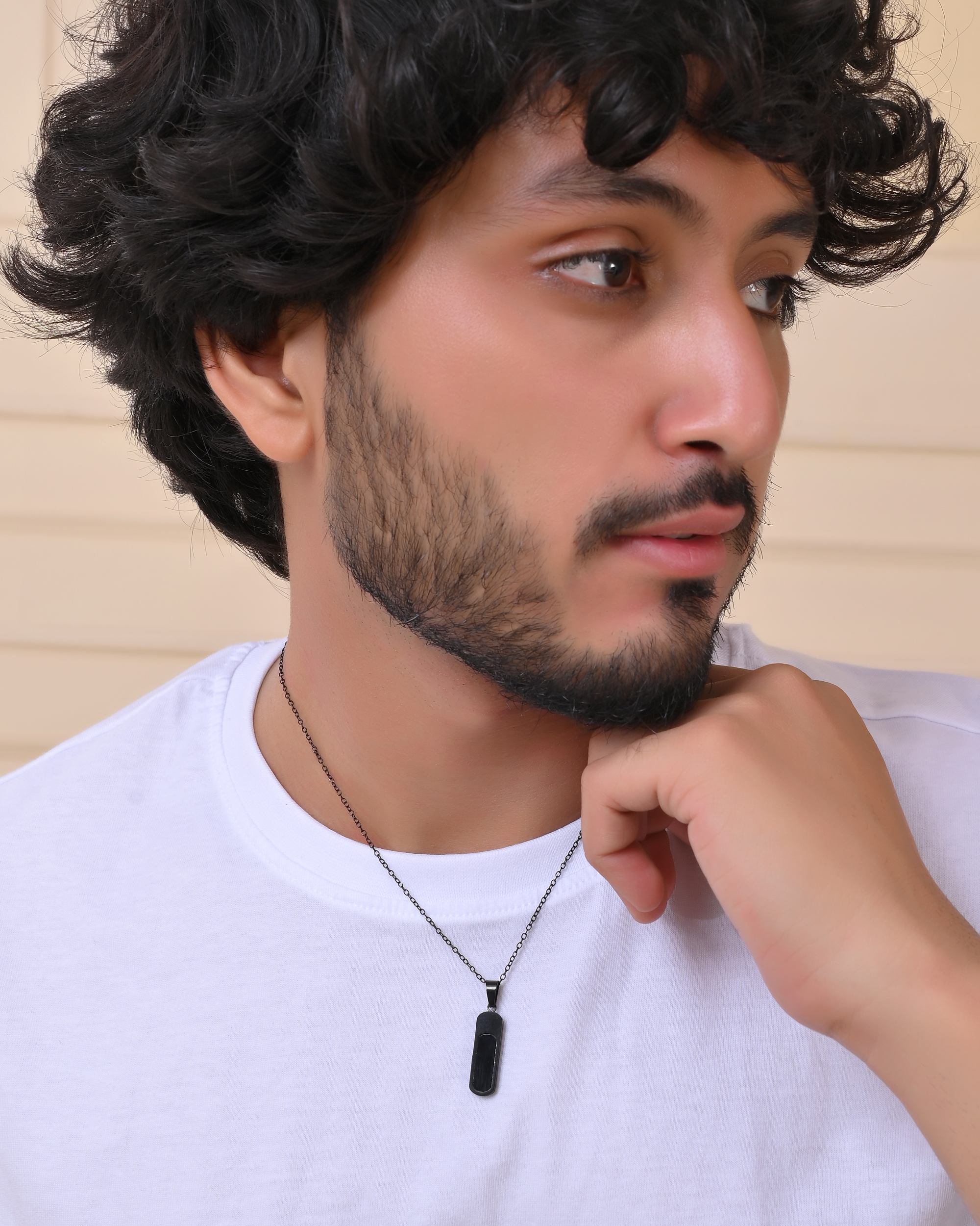 VOJ Men Stainless Steel Chain With Slab Pendant | Grocsy