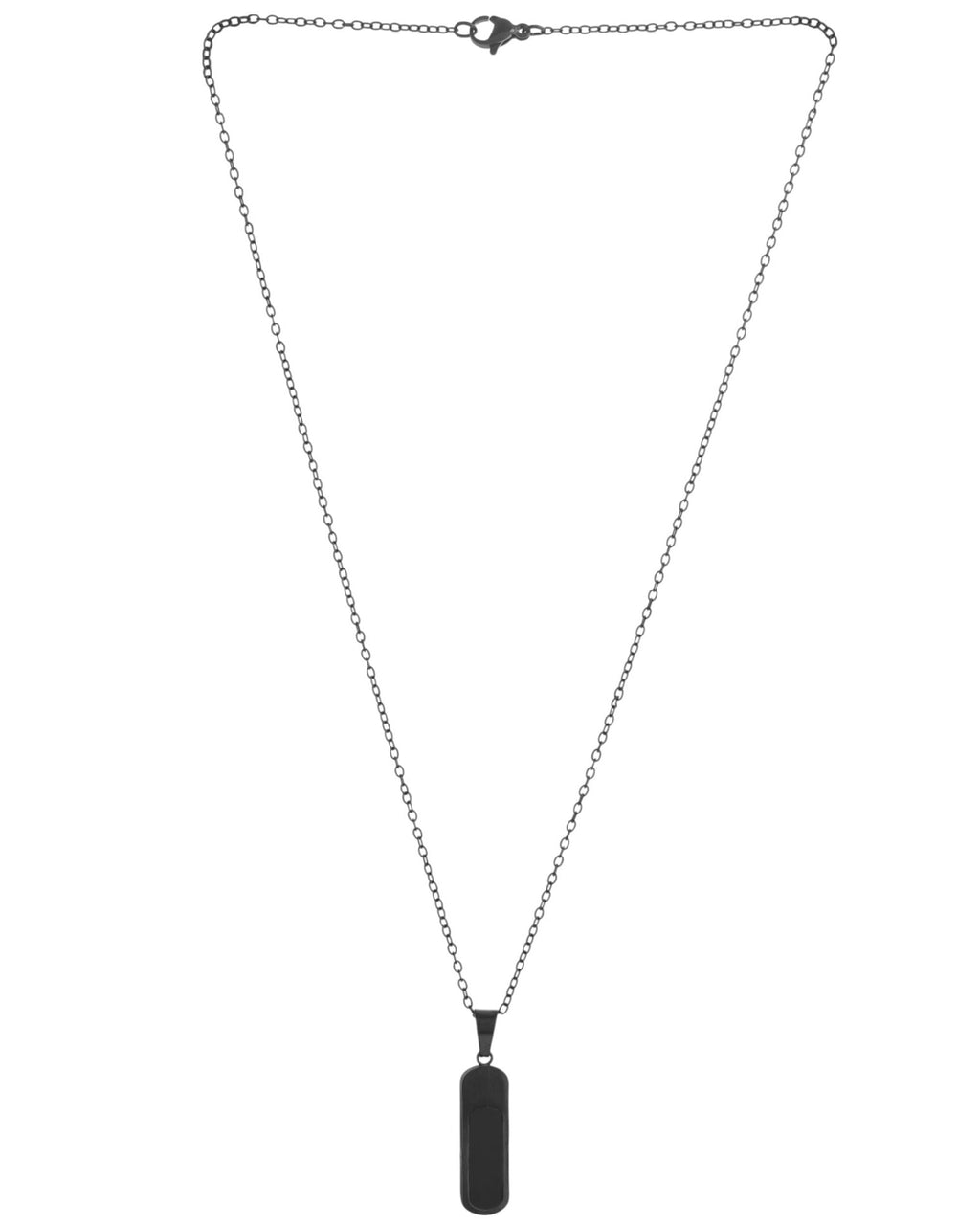 VOJ Men Stainless Steel Chain With Slab Pendant | Grocsy