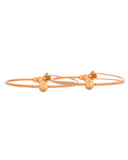 VOJ Set Of 2 Gold Polished Stone Studded Squares Shaped Bangles | Grocsy
