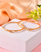 VOJ Set Of 2 Gold Polished AD Studded Infinite Shaped Bangles | Grocsy