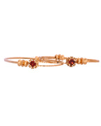 VOJ Set Of 2 Gold Polished Red Stone-Studded Bangles | Grocsy
