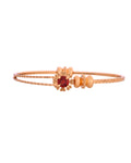 VOJ Set Of 2 Gold Polished Red Stone-Studded Bangles | Grocsy