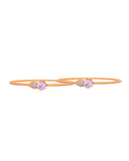 VOJ Set Of 2 Gold Polished Stone-Studded Bangles | Grocsy