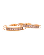 VOJ Set Of 2 Gold Polished Stone Studded Bangles | Grocsy