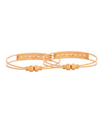 VOJ Set Of 2 Gold Polished Stone Studded Bangles | Grocsy