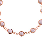 VOJ Rose Gold Polished Pearl Studded Bracelet | Grocsy