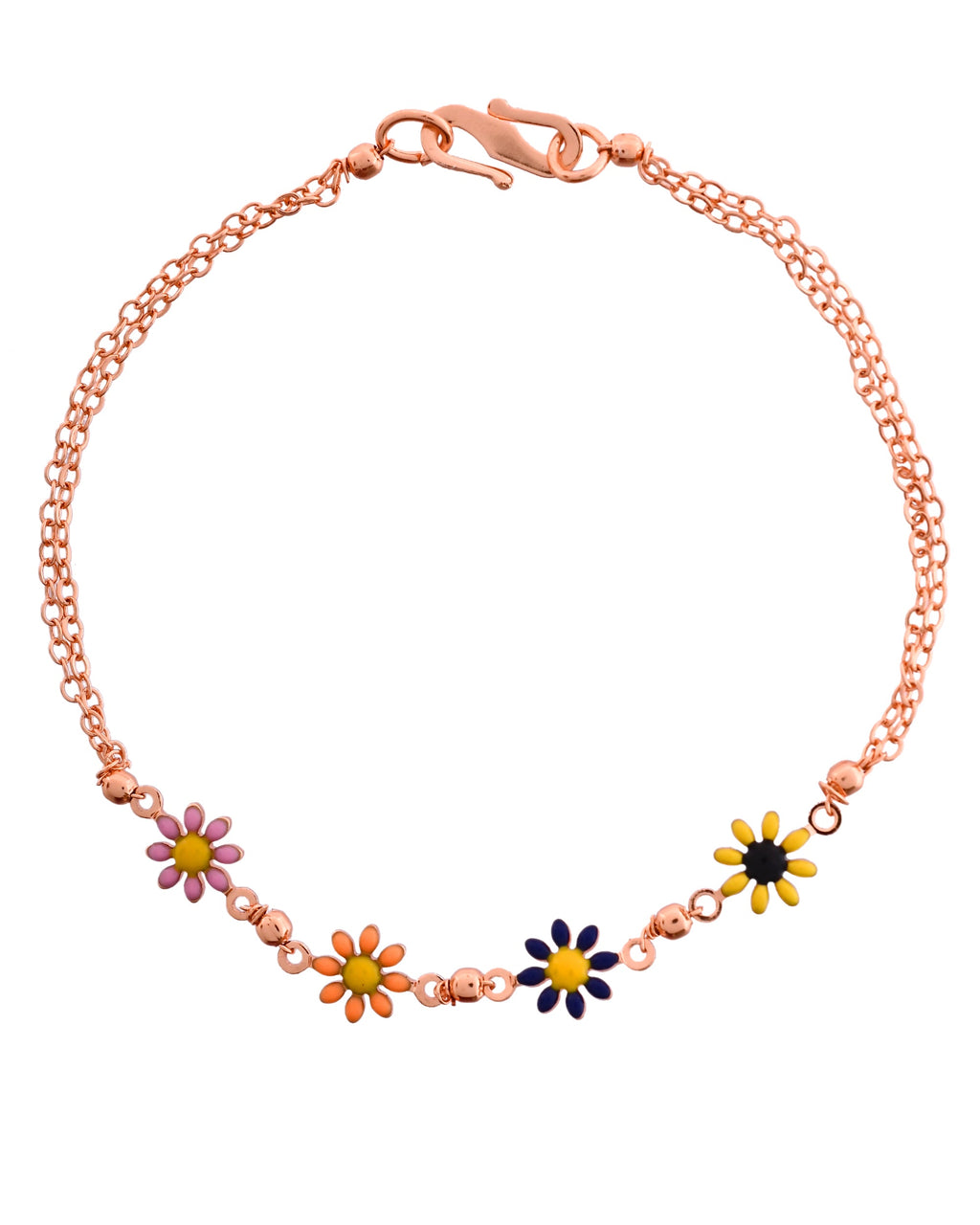 VOJ Rose Gold Polished Floral Shaped Bracelet | Grocsy