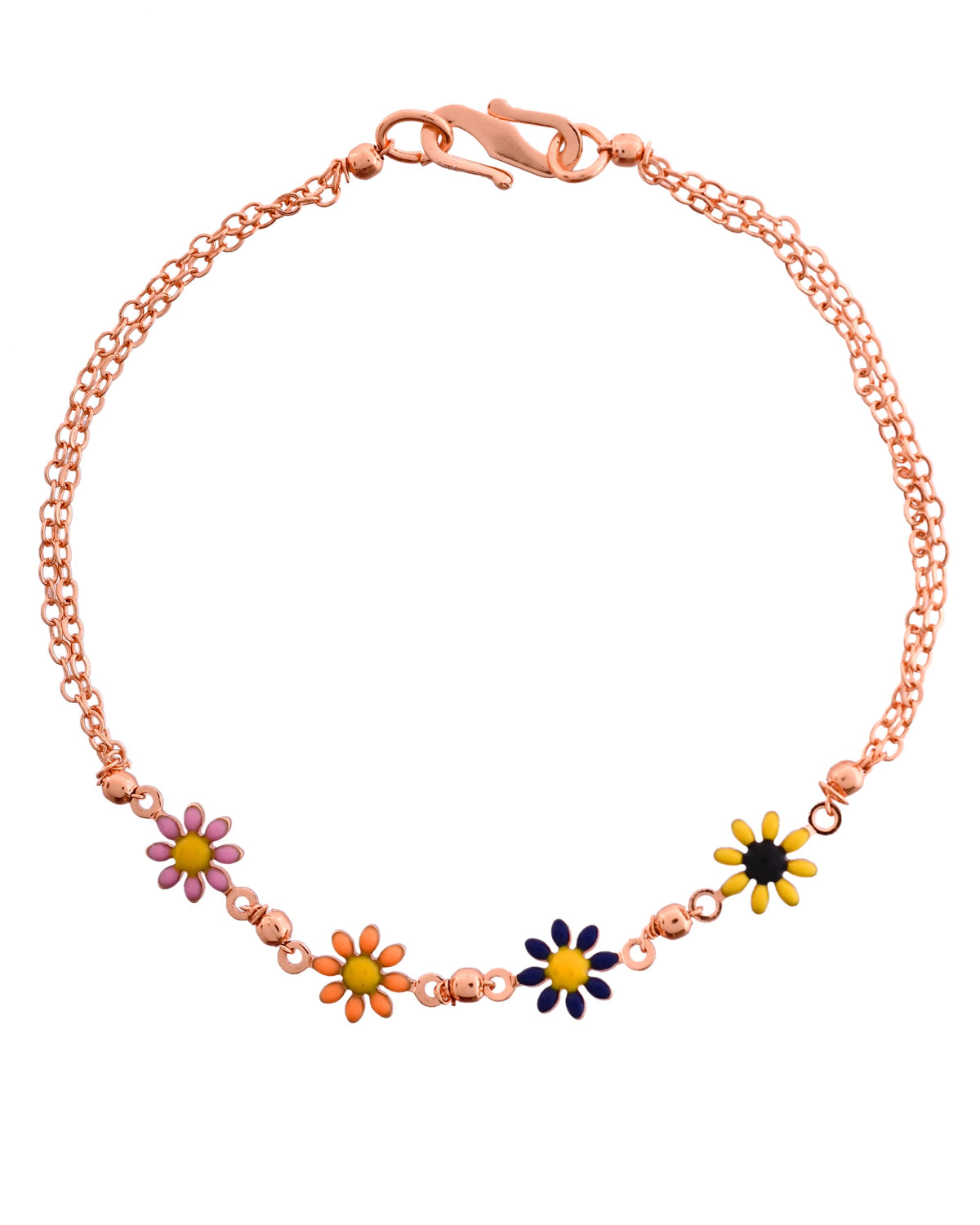 VOJ Rose Gold Polished Floral Shaped Bracelet | Grocsy