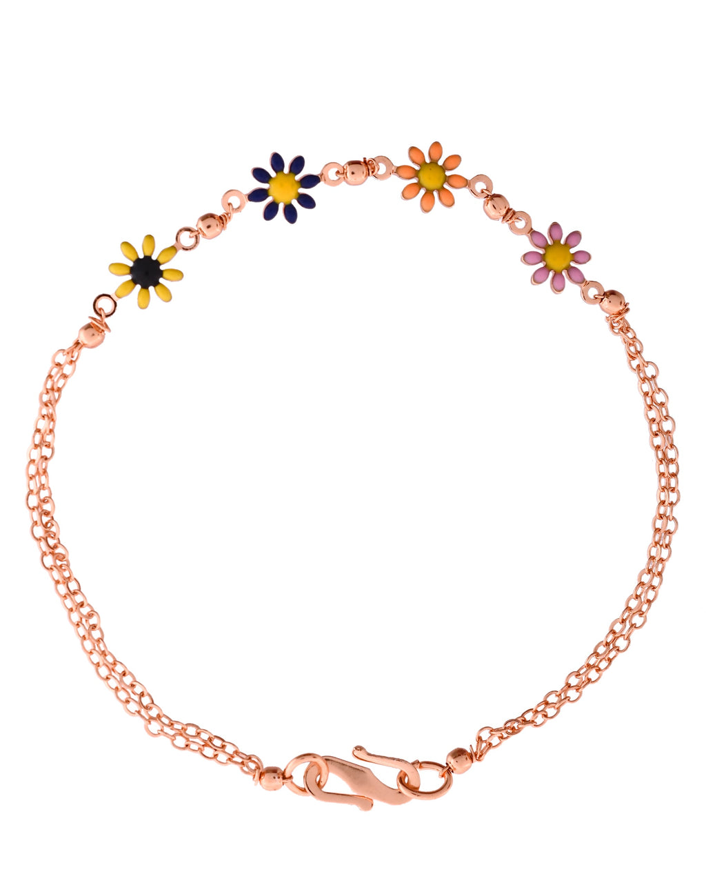 VOJ Rose Gold Polished Floral Shaped Bracelet | Grocsy
