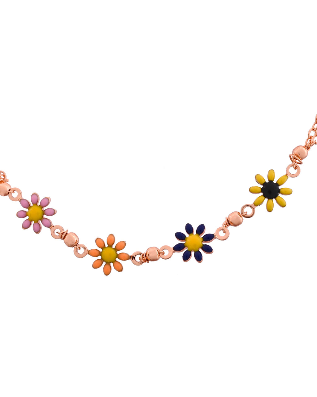 VOJ Rose Gold Polished Floral Shaped Bracelet | Grocsy