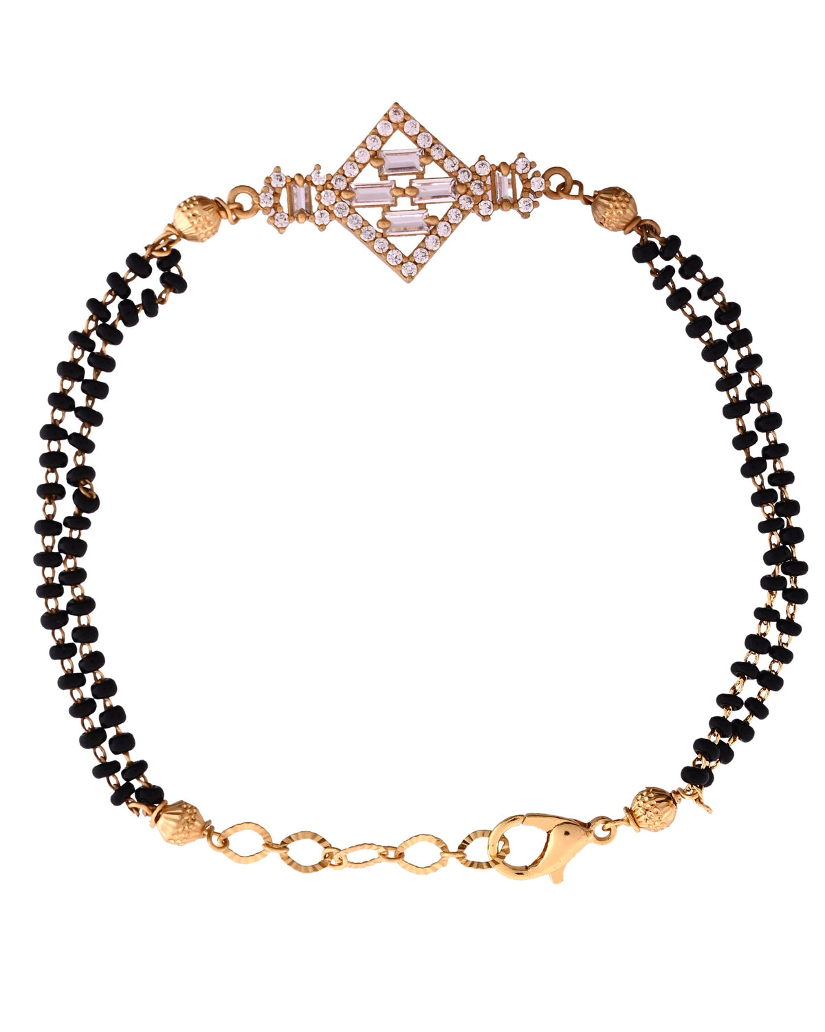 VOJ Gold Polished AD Studded Circular Hand MangalSutra | Grocsy