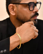 VOJ Gold Polished Designer Handcrafted Bracelet | Grocsy