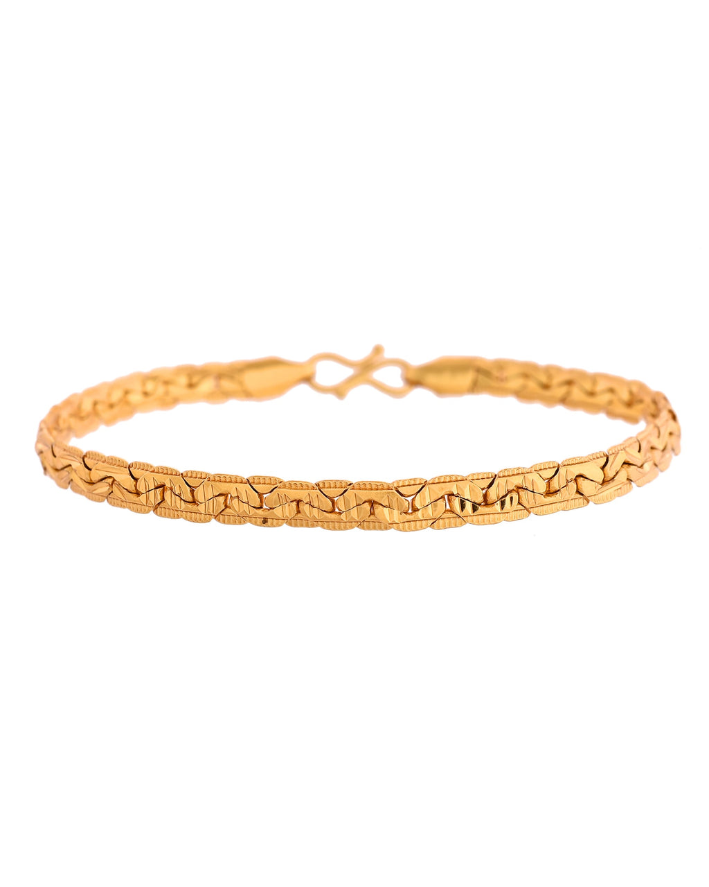 VOJ Gold Polished Designer Handcrafted Bracelet | Grocsy