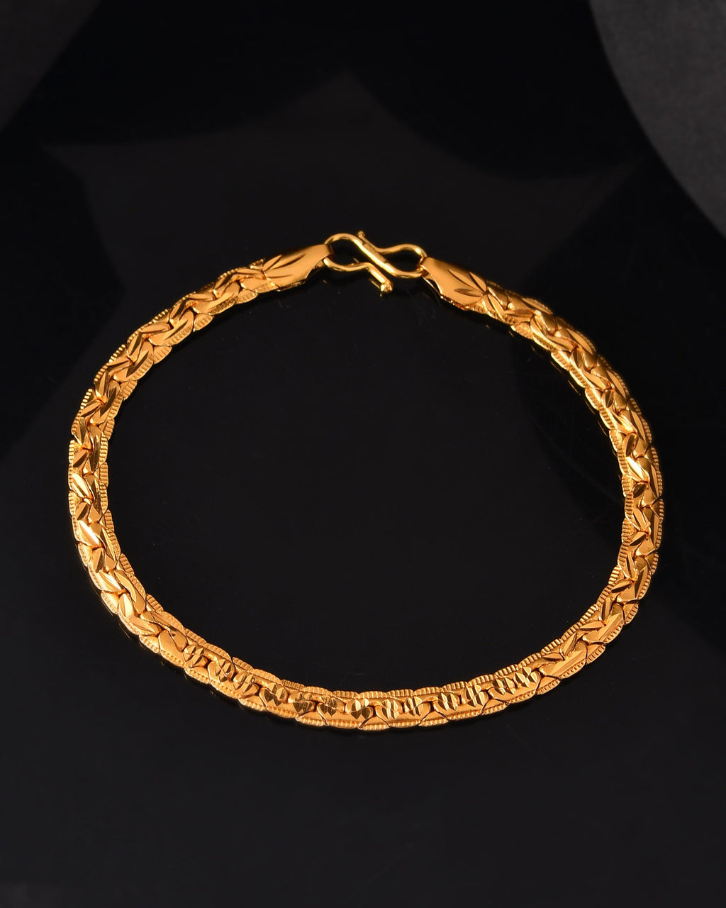 VOJ Gold Polished Designer Handcrafted Bracelet | Grocsy