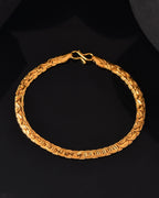 VOJ Gold Polished Designer Handcrafted Bracelet | Grocsy