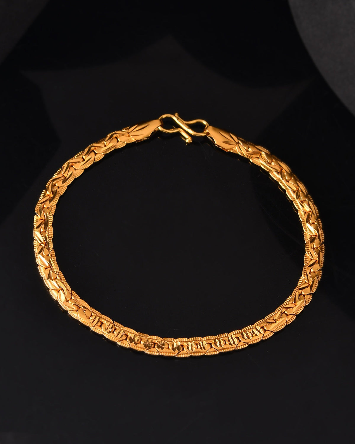 VOJ Gold Polished Designer Handcrafted Bracelet | Grocsy