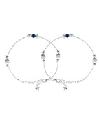 VOJ Set of 2 Silver Plated Handcrafted Evil Eye Anklet | Grocsy